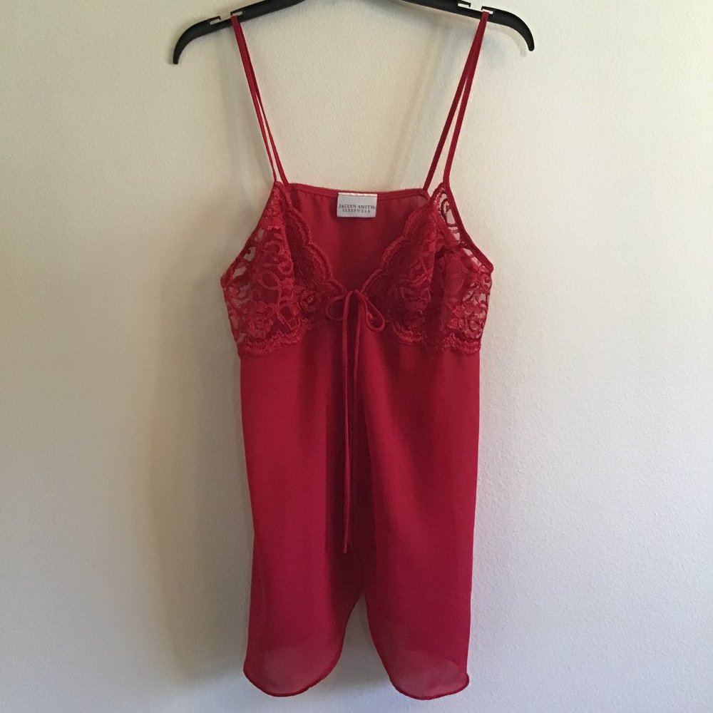 Jaclyn Smith sleepwear, red baby doll, OS